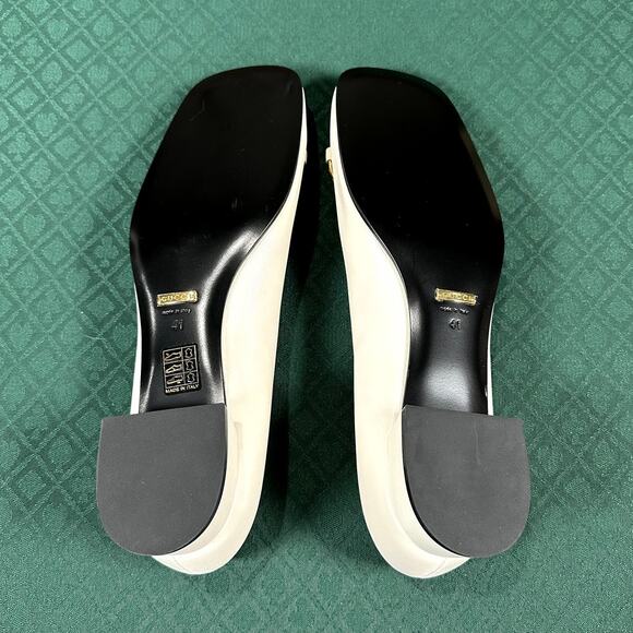 Gucci Horsebit Square Toe Ballet Flats Mystic White Gold NIB Size 41 - Picture 4 of 6